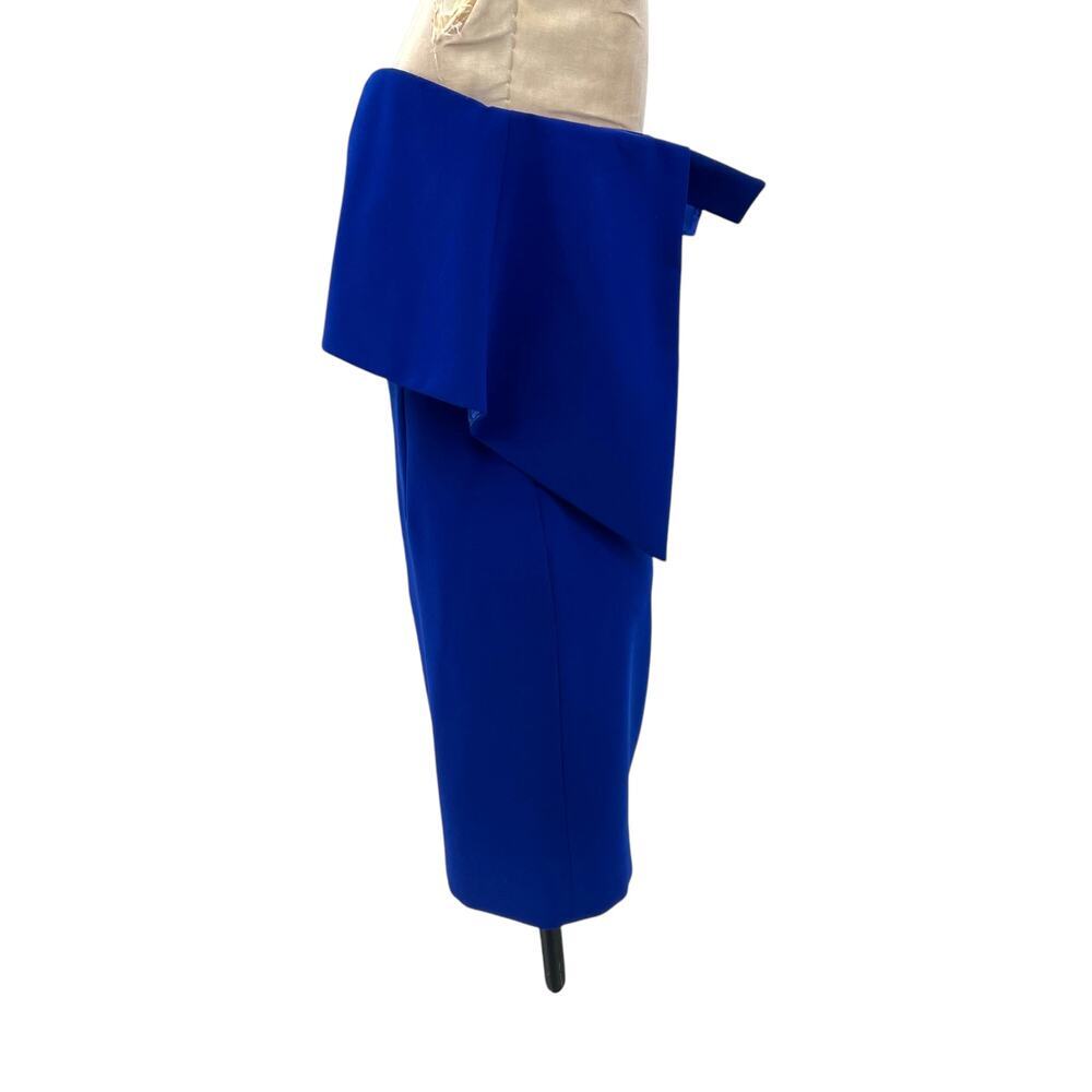 Jay Godfrey Cobalt Blue Viola‎ Dress Strapless Ruffle Detail Mini Size US 4 - Picture 5 of 12